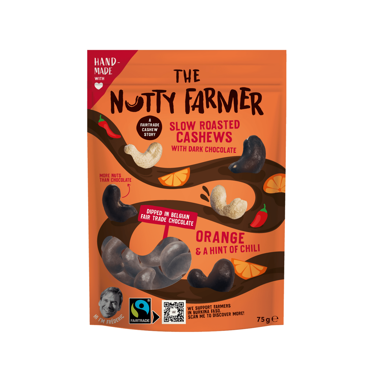 Sakte ristede cashewnøtter med mørk sjokolade, appelsin og chili - Lev Logisk
