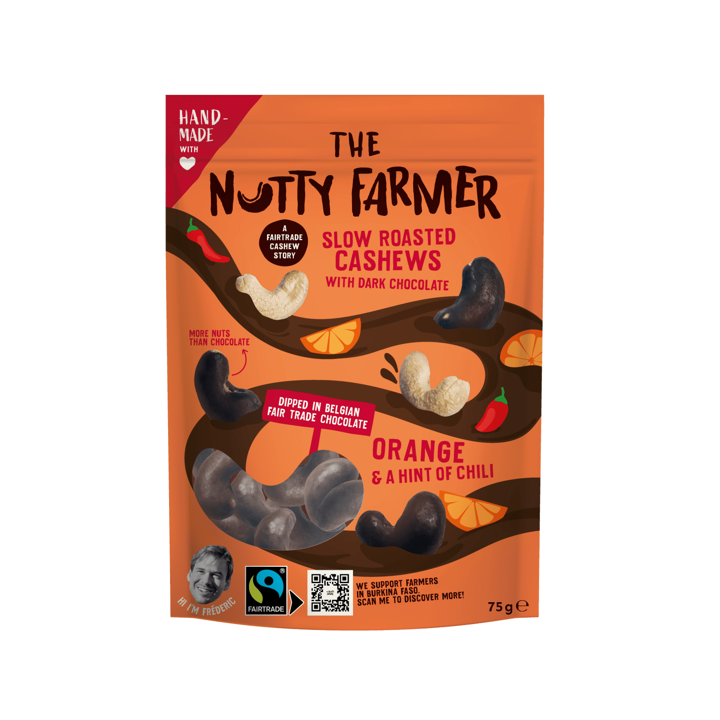 Sakte ristede cashewnøtter med mørk sjokolade, appelsin og chili - Lev Logisk