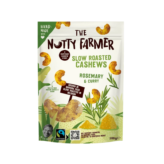 Sakte ristede cashewnøtter m/rosmarin og curry 100 gram - Lev Logisk