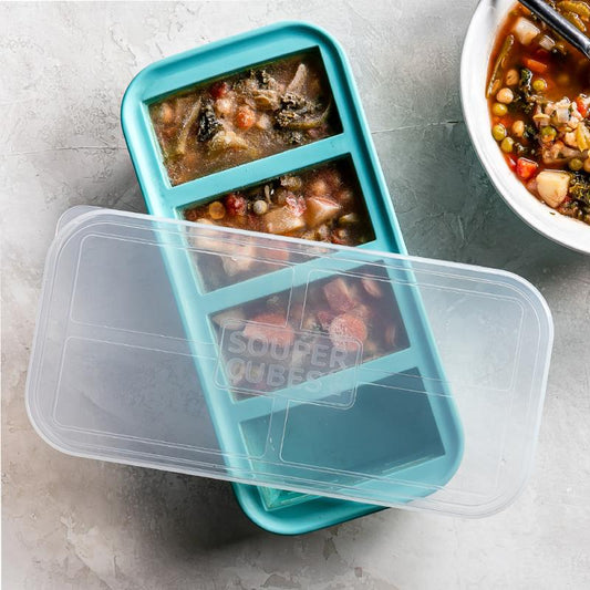 Souper cubes silikonform 4 x 250ml Blå