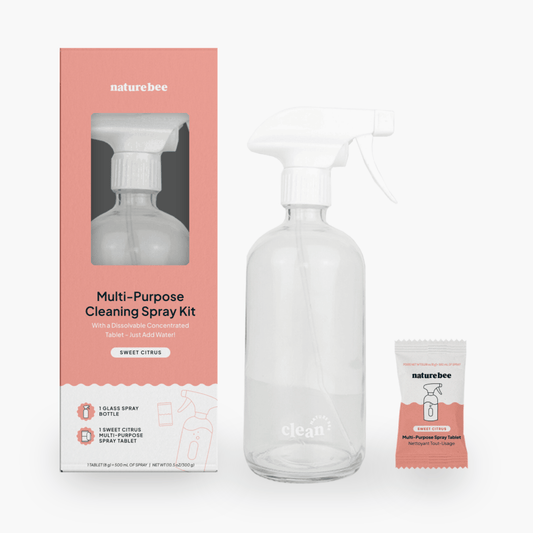 Sprayflaske i glass + tablett - Multiuse - Lev Logisk