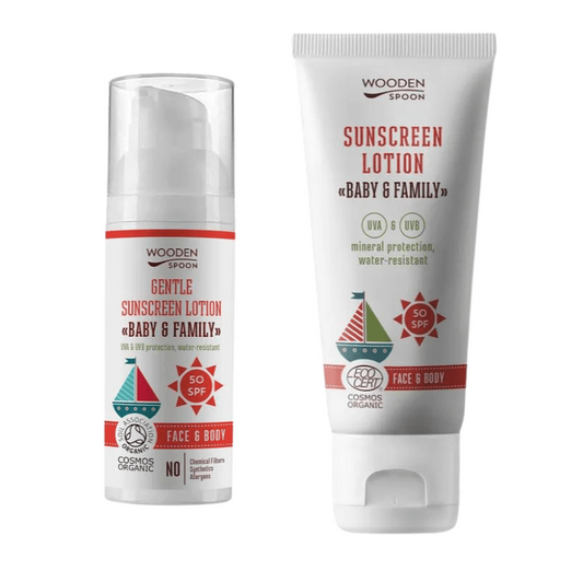 Wooden Spoon Solkrem SPF 50 Baby og Familie - velg størrelse - Lev Logisk