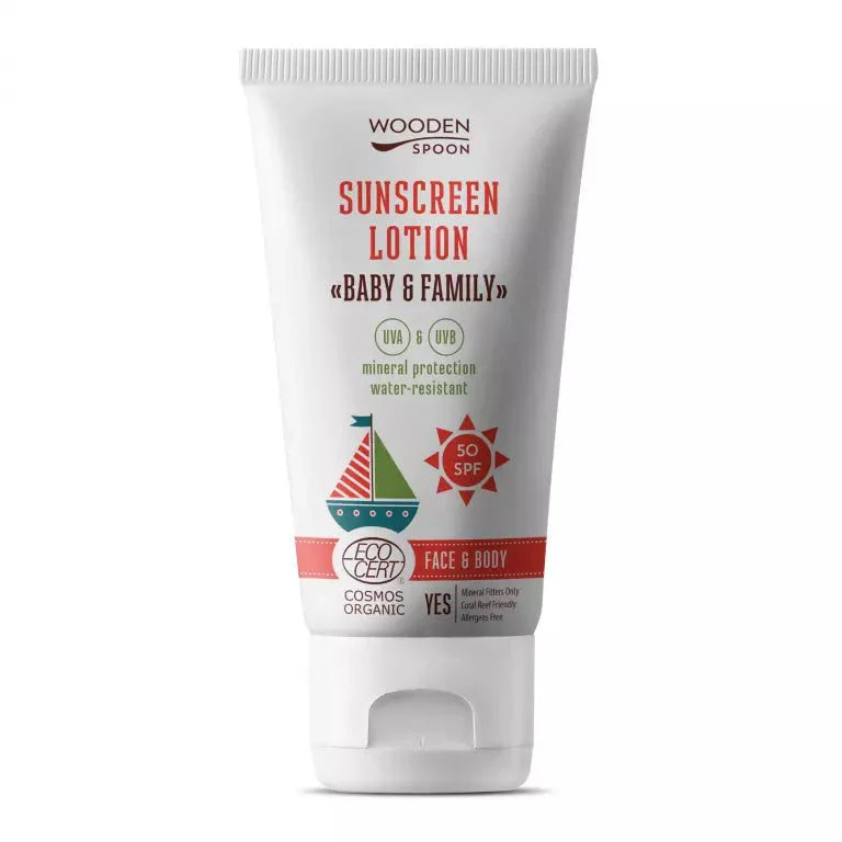 Wooden Spoon Solkrem SPF 50 Baby og Familie - velg størrelse - Lev Logisk
